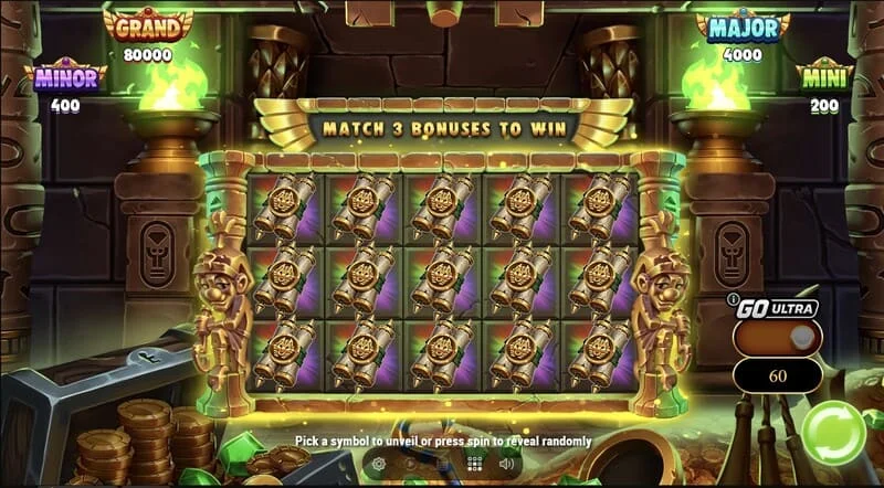 Wrappin' More Gold - 成長するミイラのCollect & Winグリッド