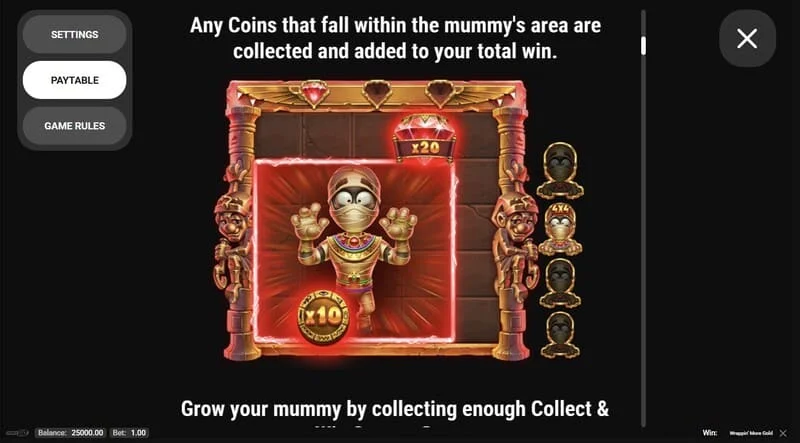 Wrappin' More Gold - ゲームのルールと情報ウィンドウ